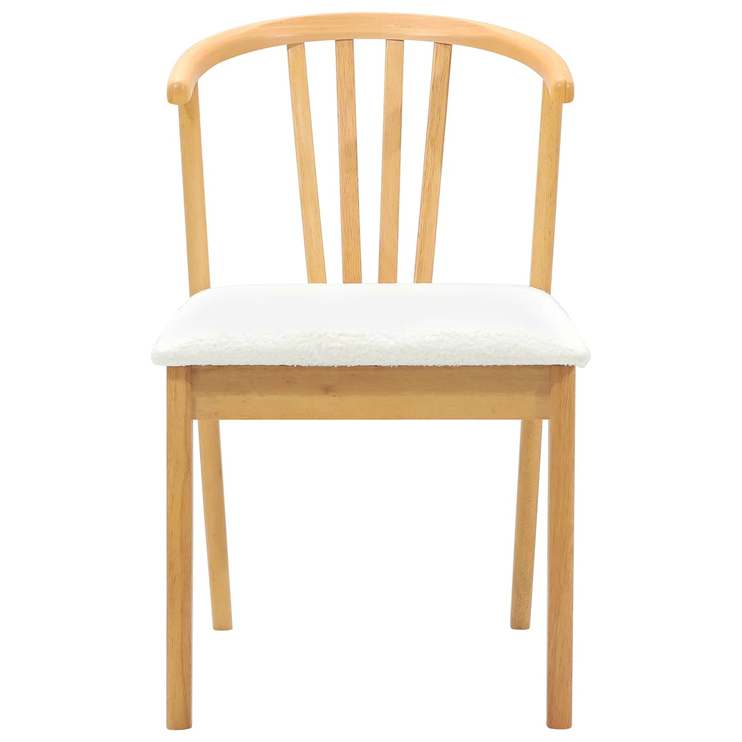 Spisestuestol 2 pcs Naturlig og Hvit Solid Gummitre
