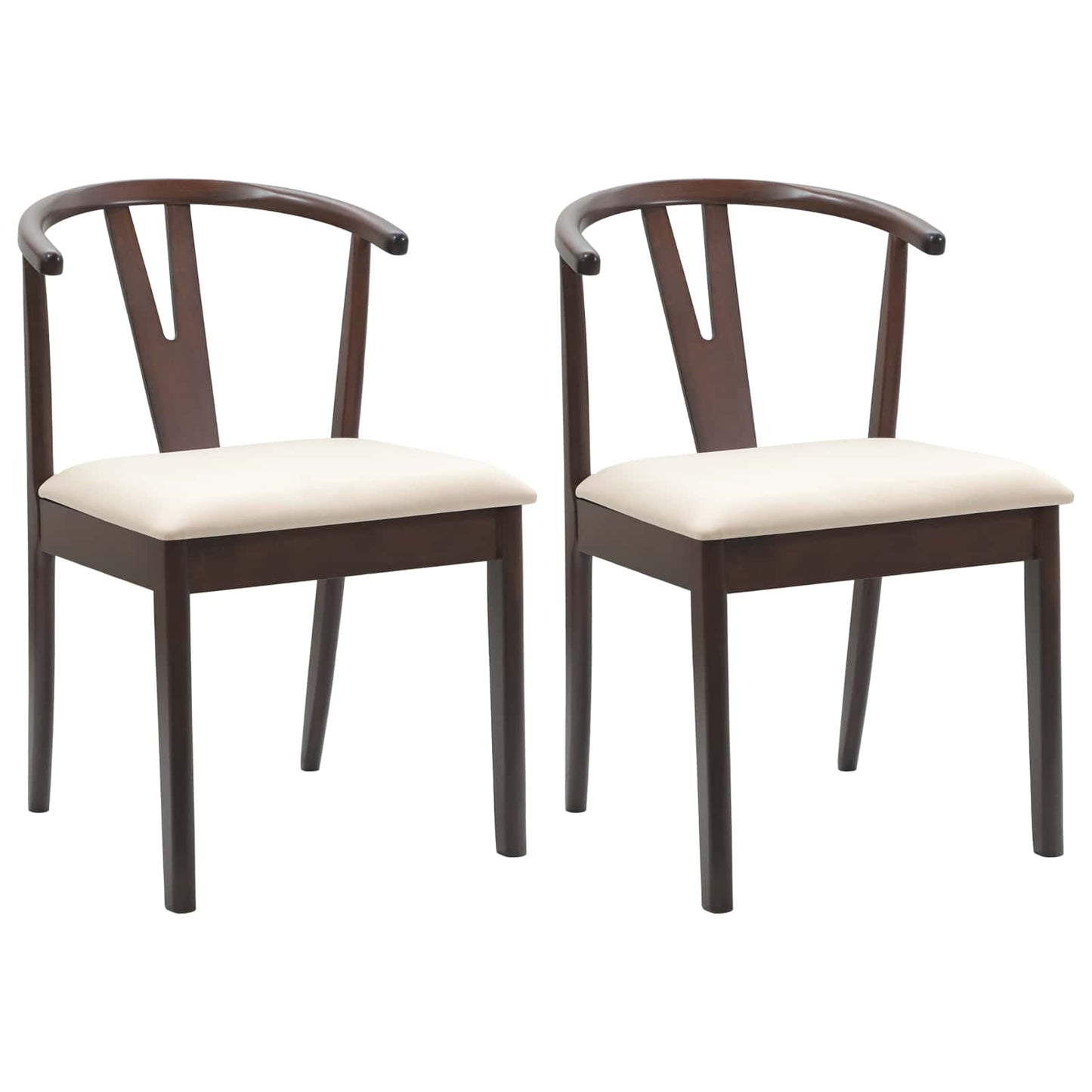 Spisestuestol 2 pcs Lys Brun og Lys Solid Gummitre