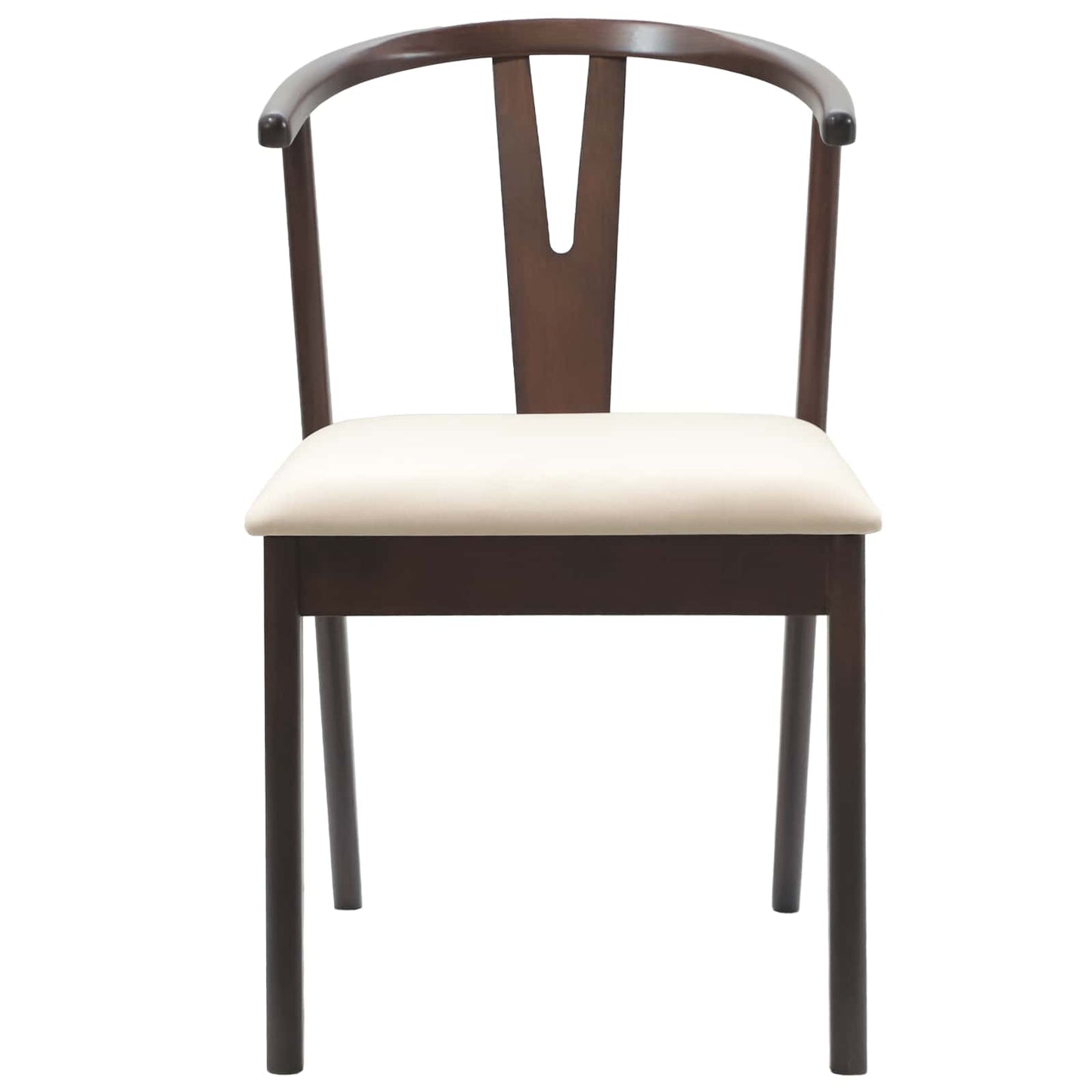 Spisestuestol 2 pcs Lys Brun og Lys Solid Gummitre