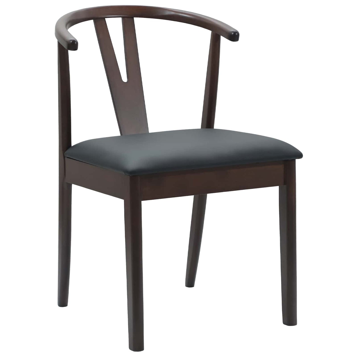 Spisestuestol 2 pcs Lys Brun og Svart Solid Gummitre