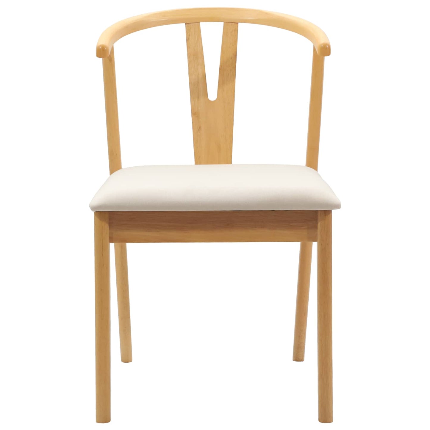 Spisestuestol 2 pcs Naturlig og Lys Solid Gummitre