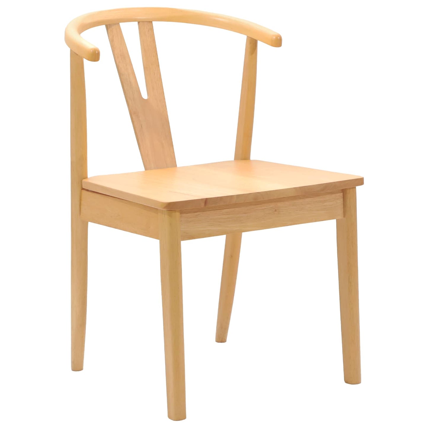 Spisestuestol 2 pcs Naturlig Solid Gummitre