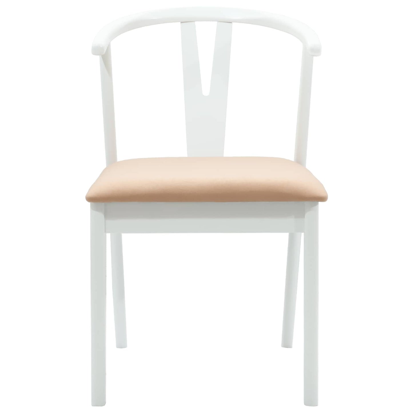 Spisestuestol 2 pcs Hvit og Brun Solid Gummitre