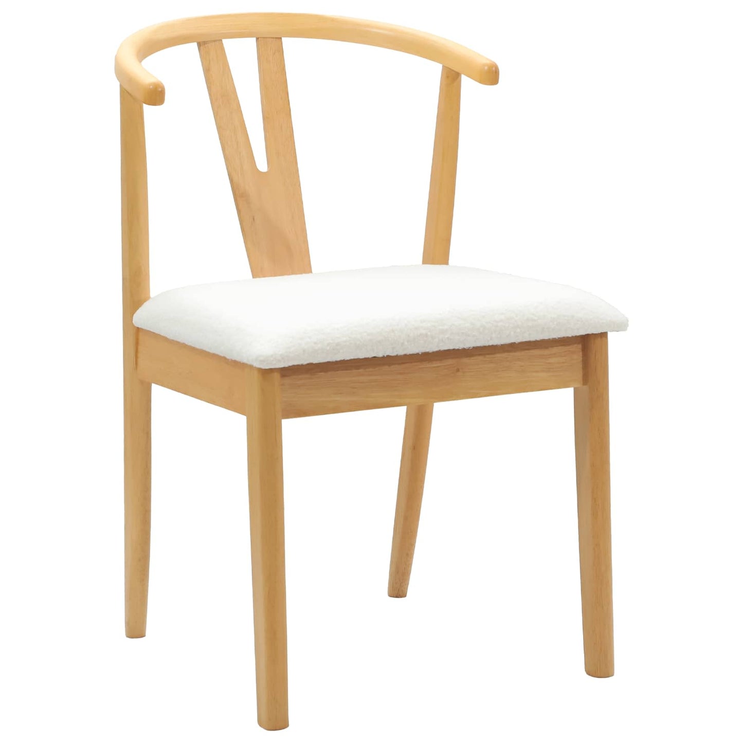 Spisestuestol 2 pcs Naturlig og Lys Solid Gummitre