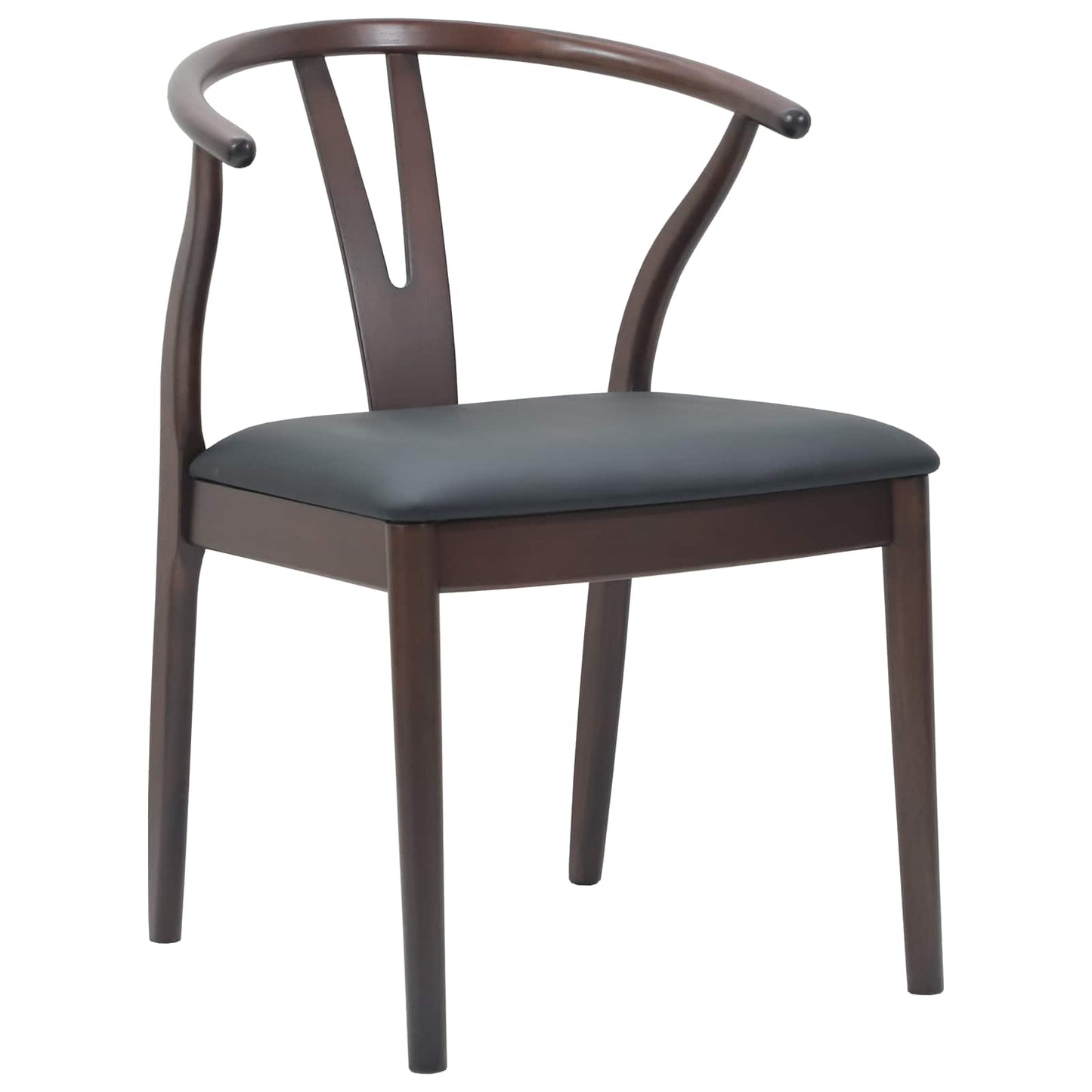 Spisestuestol 2 pcs Lys Brun og Svart Solid Gummitre