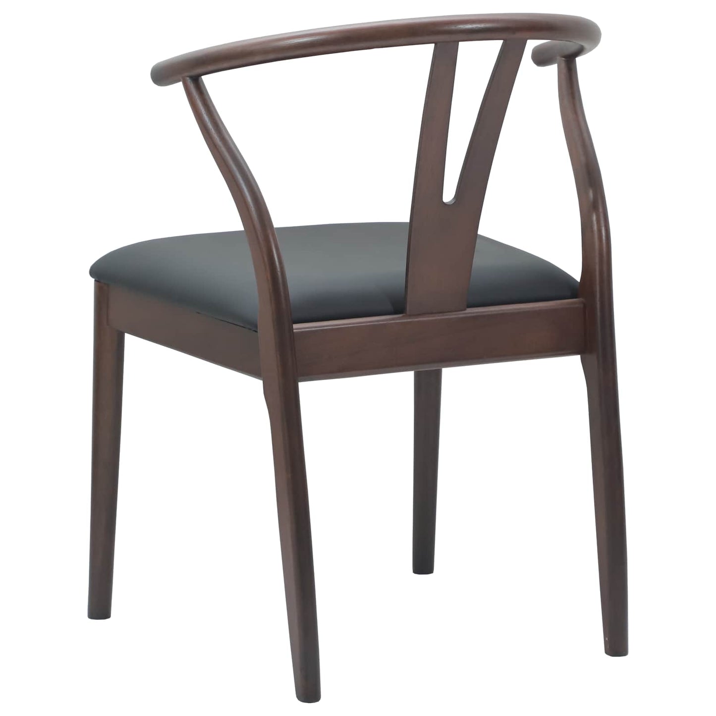 Spisestuestol 2 pcs Lys Brun og Svart Solid Gummitre