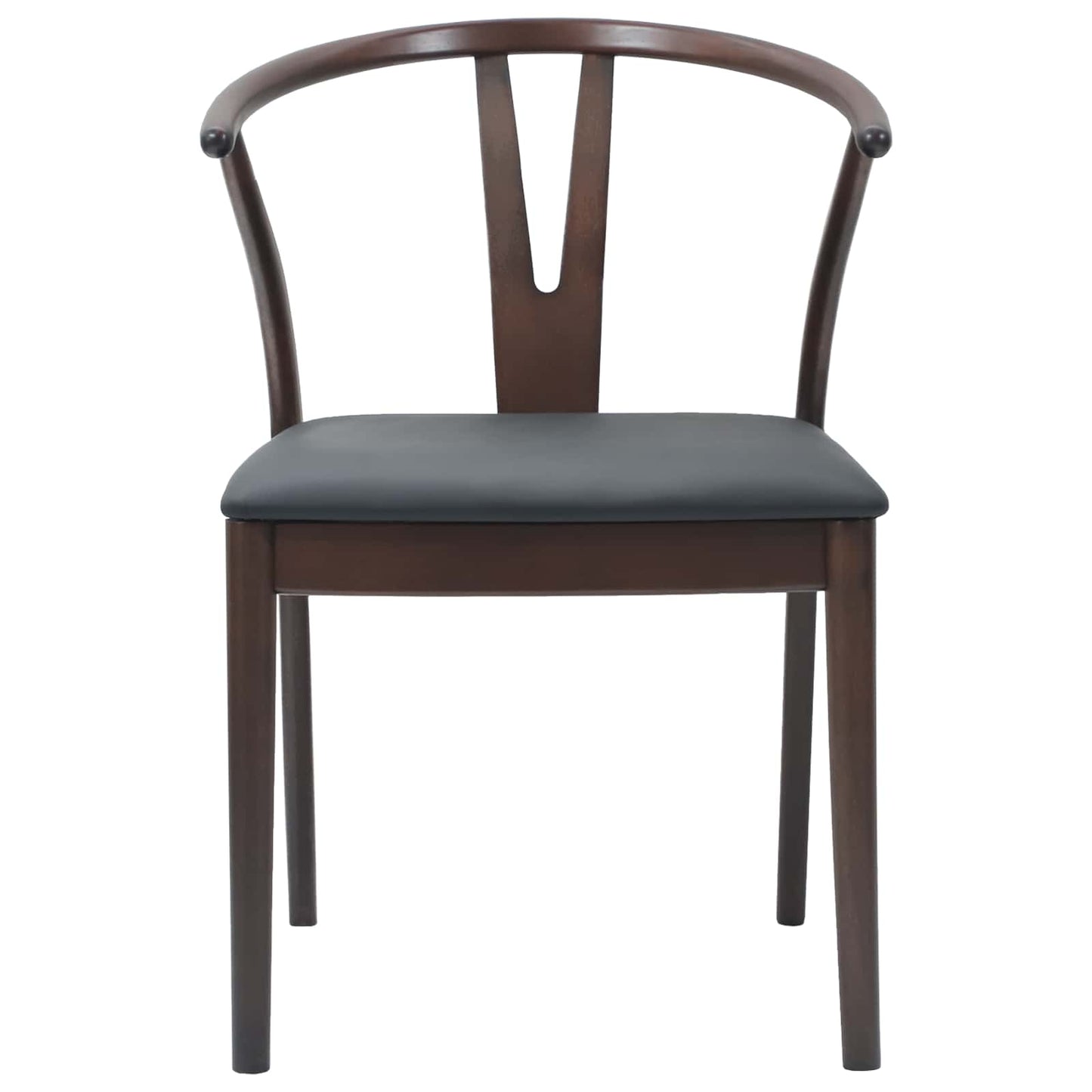 Spisestuestol 2 pcs Lys Brun og Svart Solid Gummitre