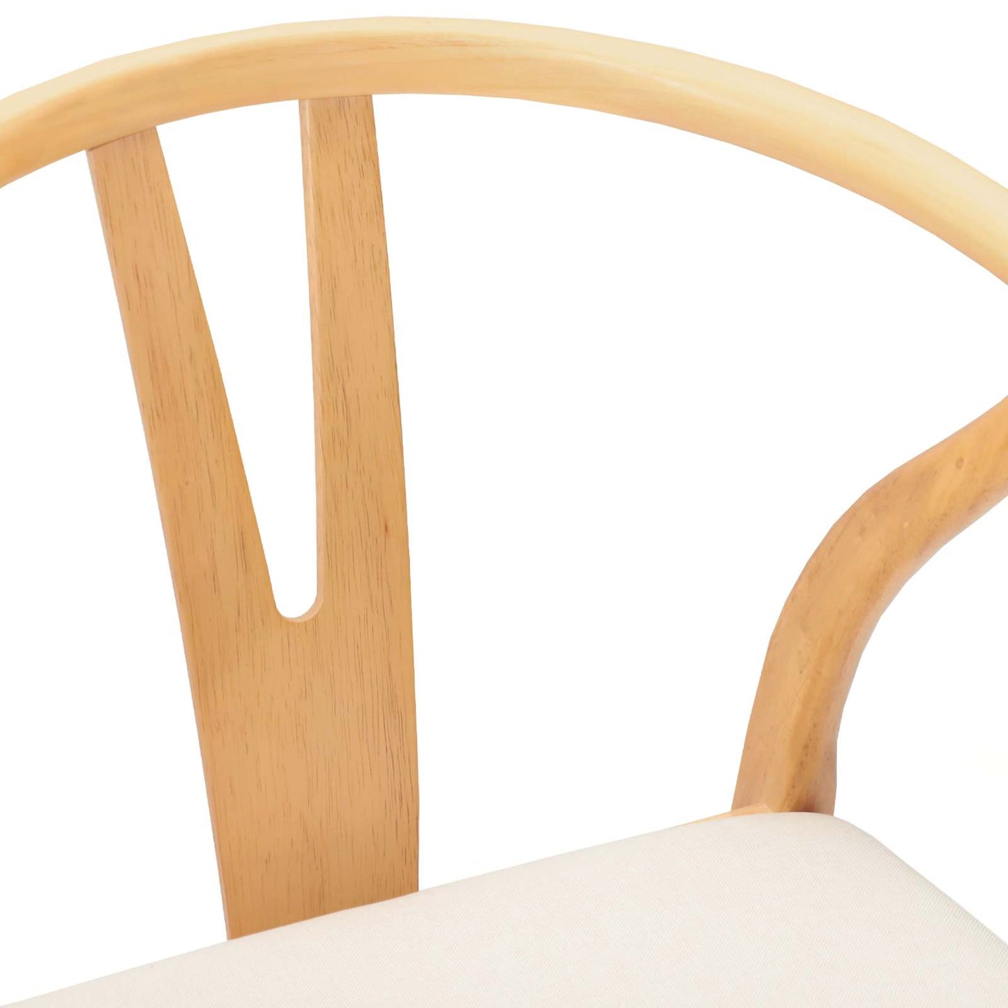 Spisestuestol 2 pcs Naturlig og Lys Solid Gummitre