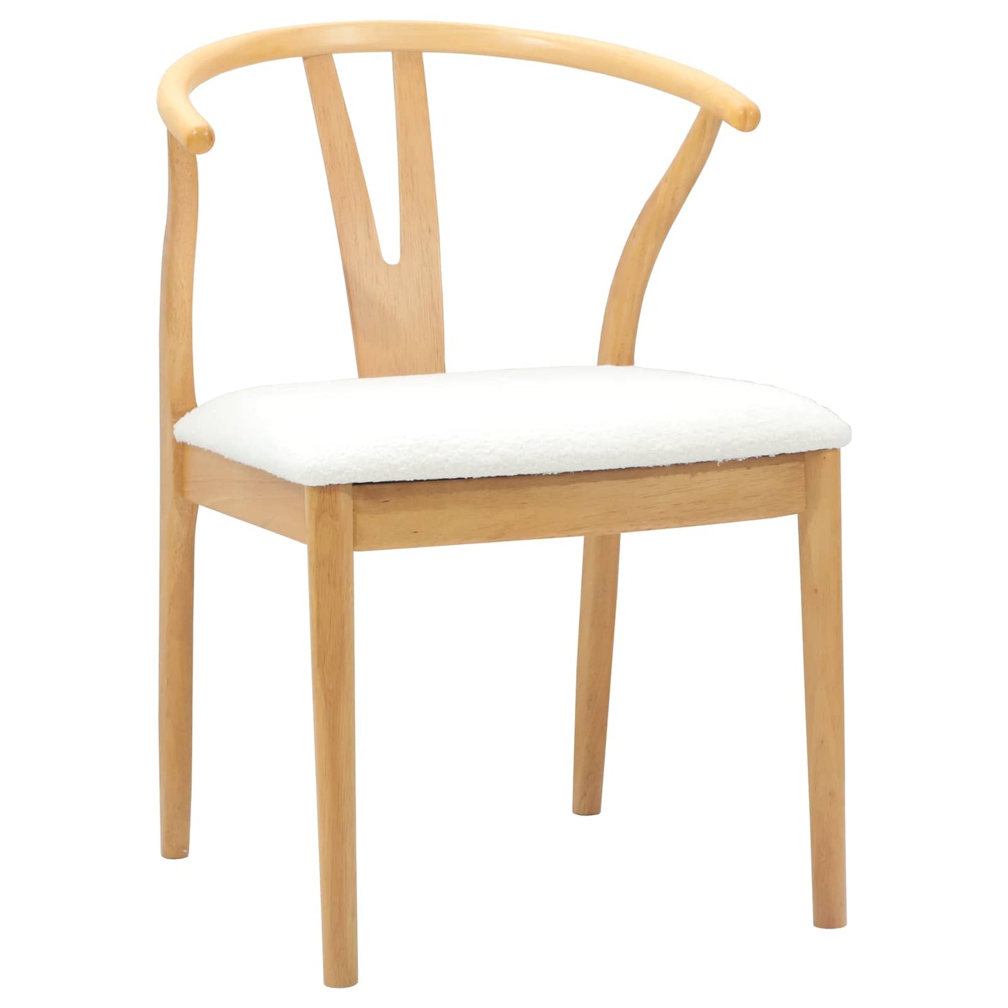 Spisestuestol 2 pcs Naturlig og Lys Solid Gummitre