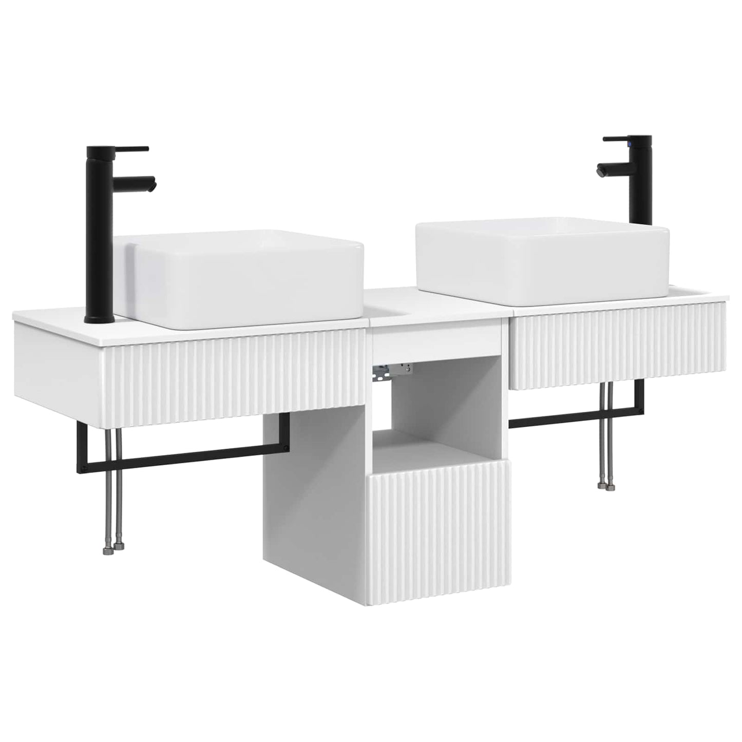 Baderomsskapsett 3 stk. Hvit 53 x 35 x 39 cm Konstruert tre