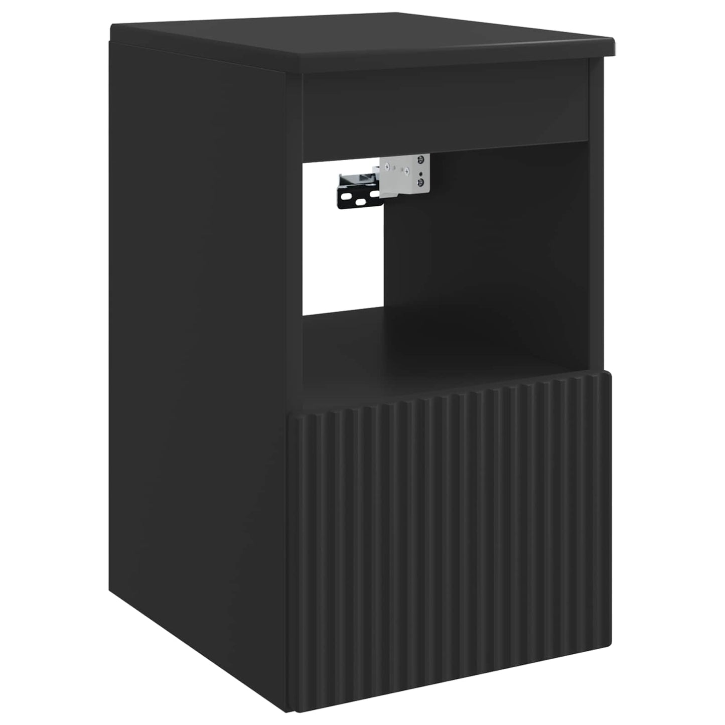 Baderomsskapsett 3 stk. Svart 49,5 x 35 x 63 cm Konstruert tre