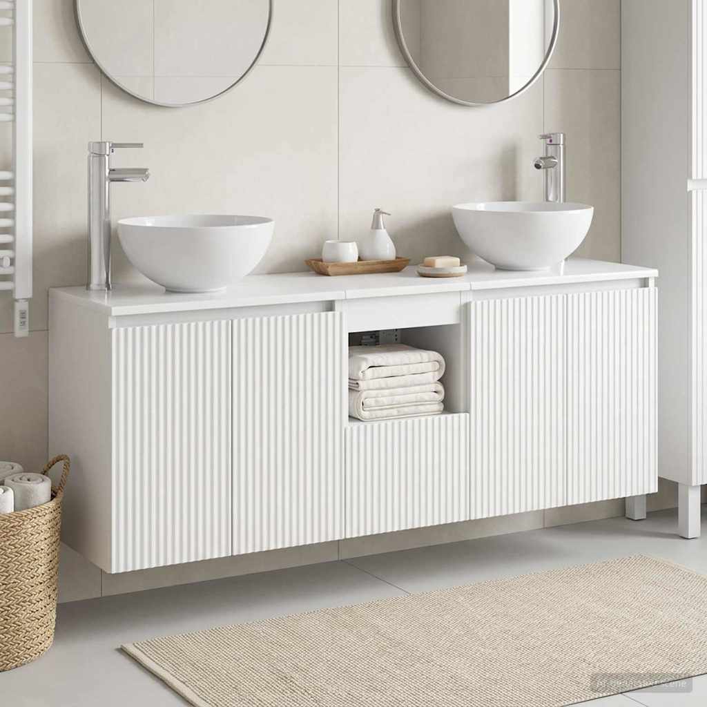 Baderomsskapsett 3 stk. Hvit 49,5 x 41 x 64,5 cm Konstruert tre