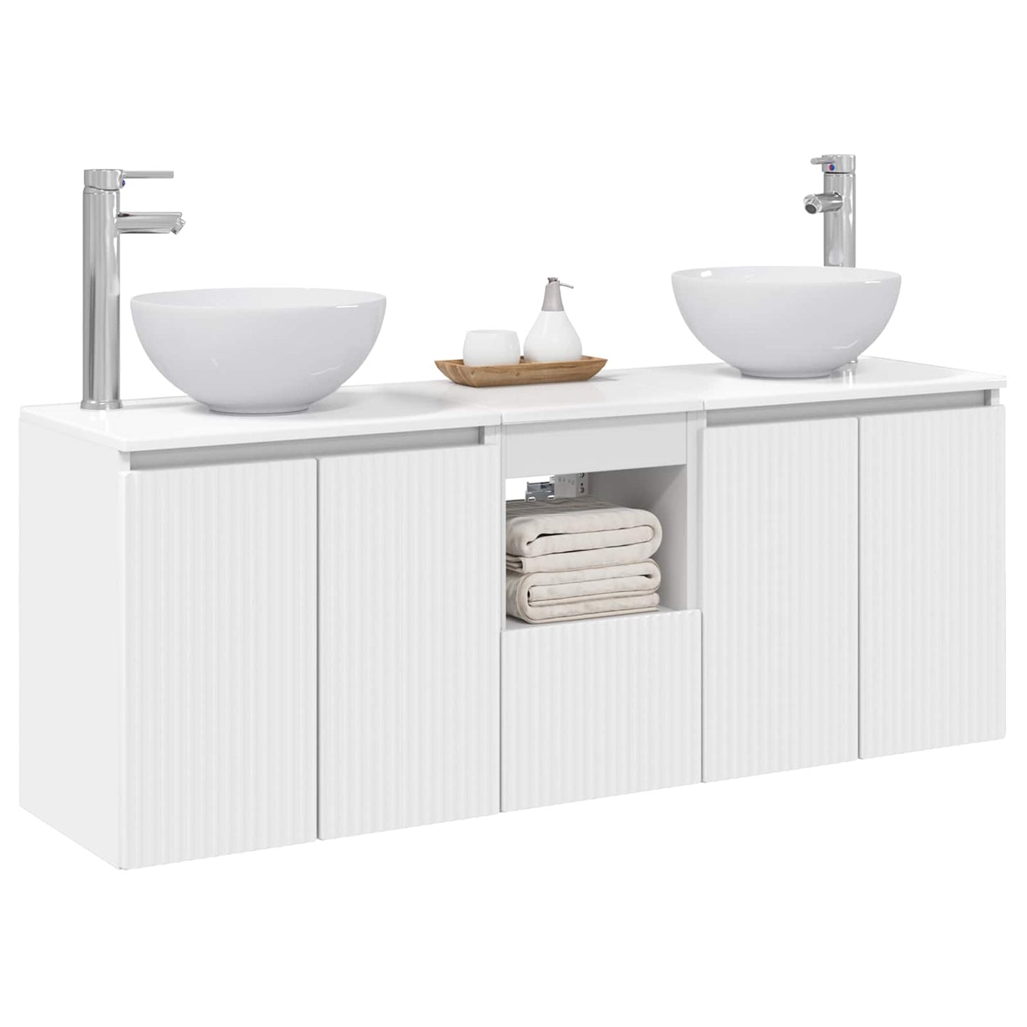 Baderomsskapsett 3 stk. Hvit 49,5 x 41 x 64,5 cm Konstruert tre