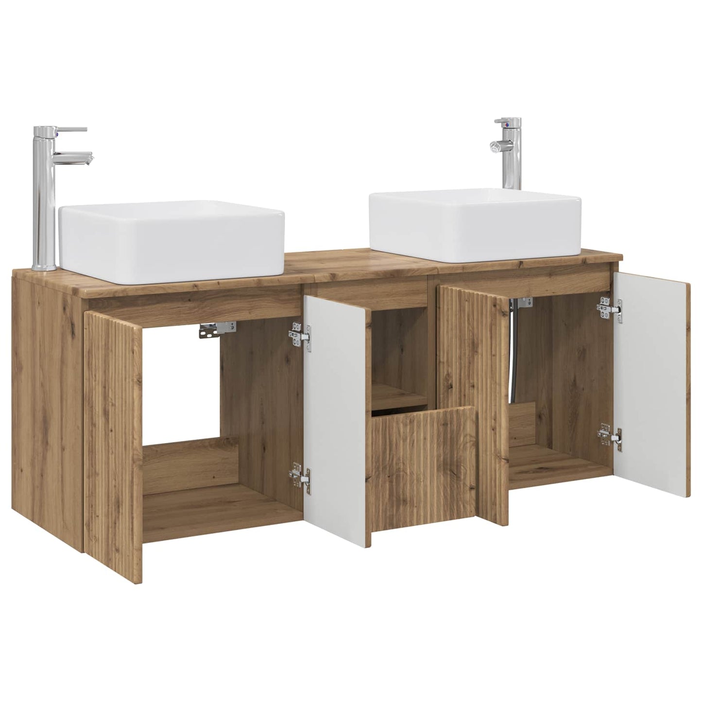 Baderomsskapsett 3 stk. Artisan eik 49,5 x 41 x 63 cm