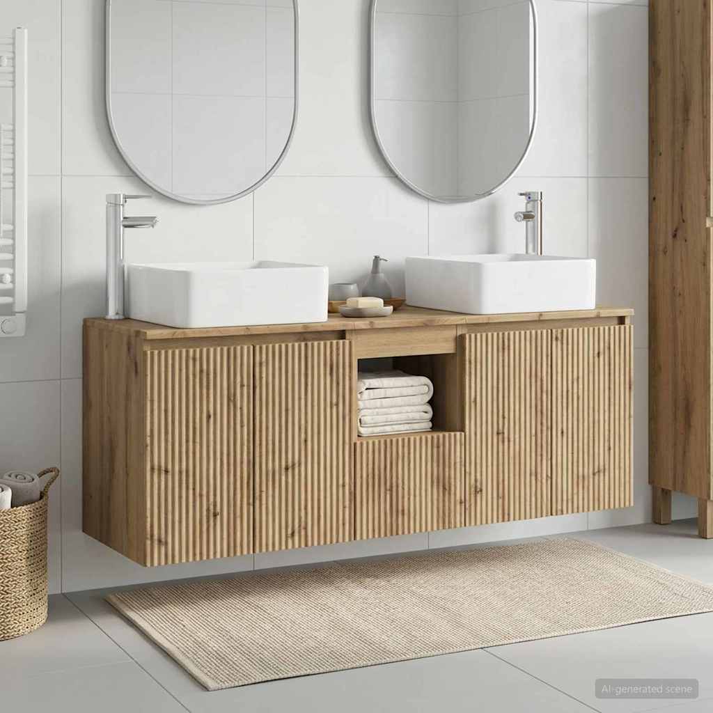 Baderomsskapsett 3 stk. Artisan eik 53 x 35 x 63 cm
