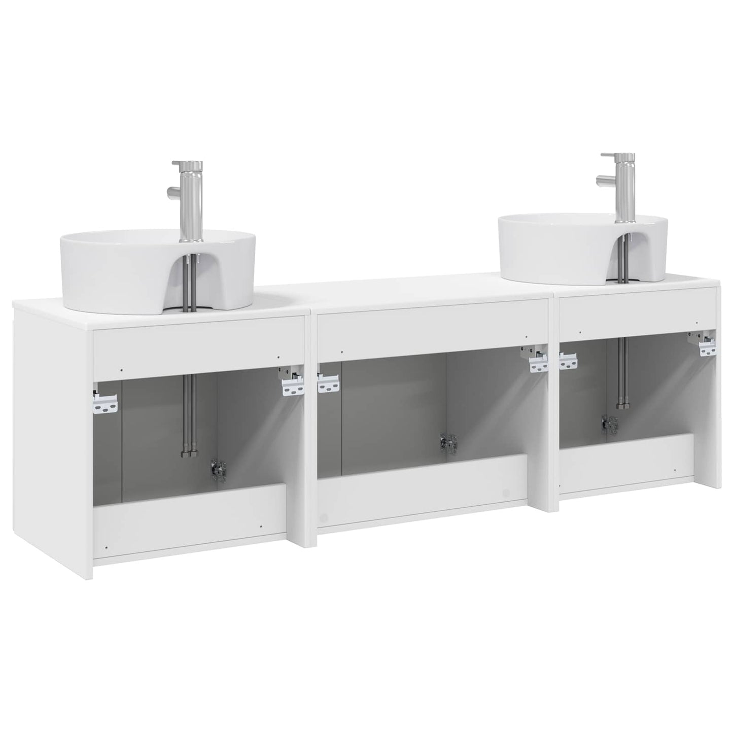 Baderomsskapsett 3 stk. Hvit 49,5 x 44,5 x 65 cm Konstruert tre