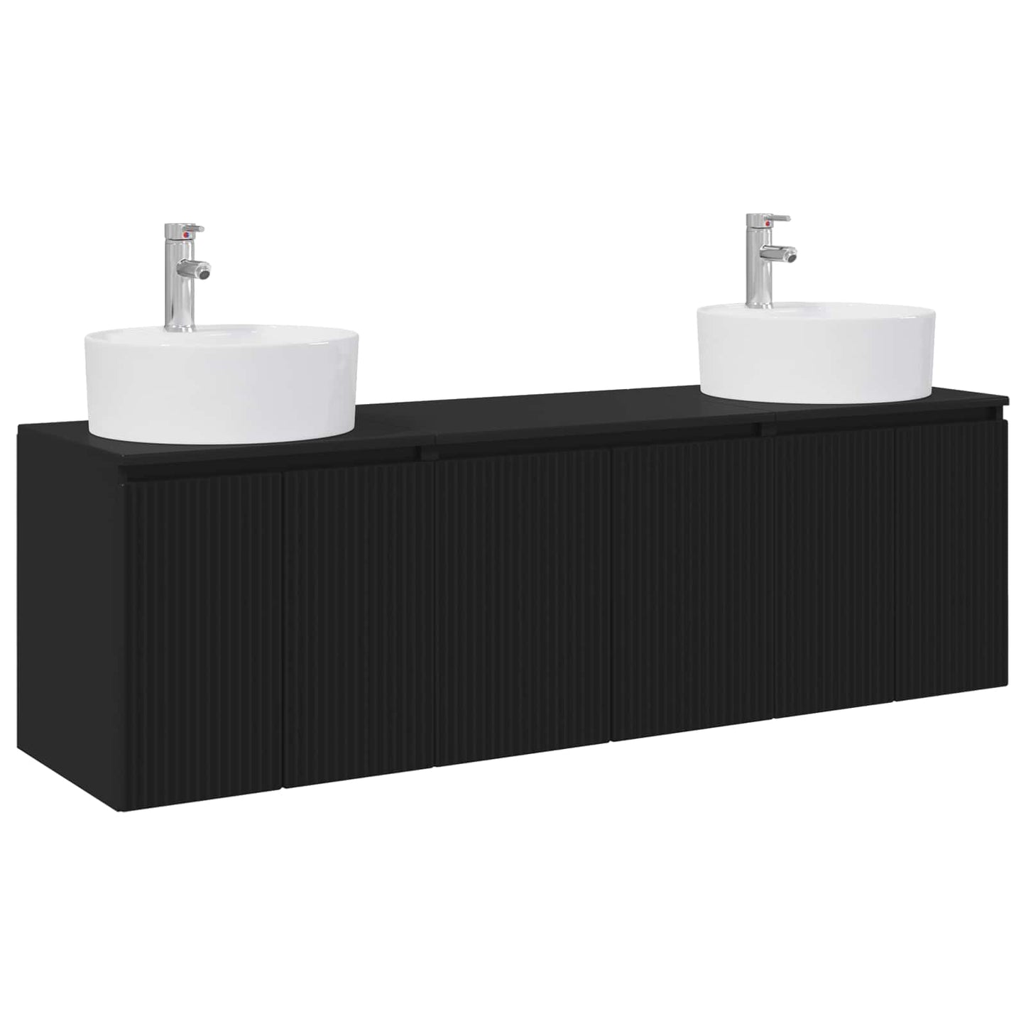 Baderomsskapsett 3 stk. Svart 49,5 x 44,5 x 65 cm