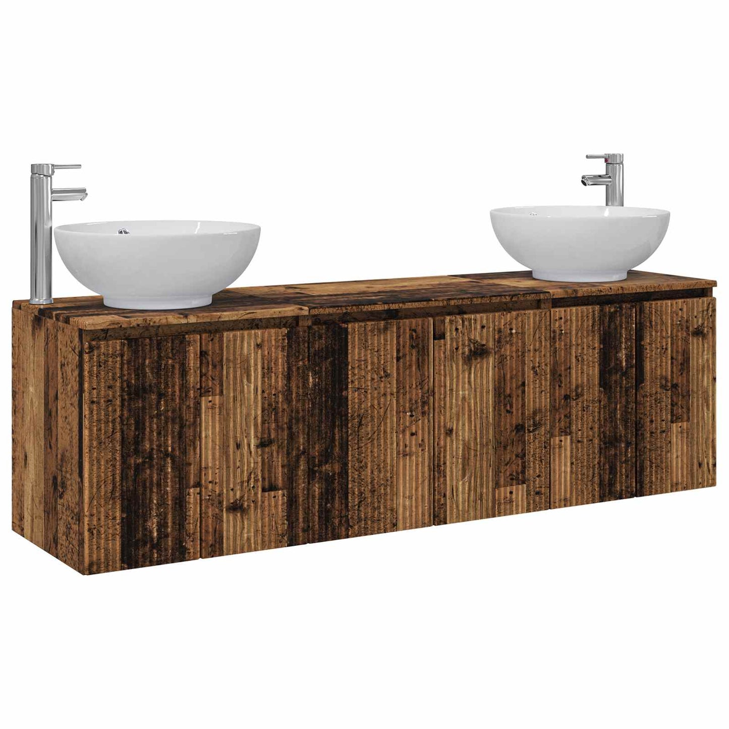 Baderomsskapsett 3 stk. Gammelt tre 49,5 x 44,5 x 65 cm