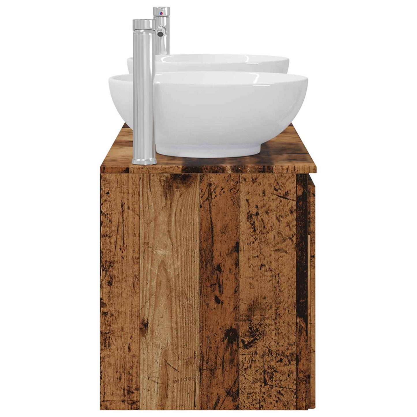 Baderomsskapsett 3 stk. Gammelt tre 49,5 x 44,5 x 65 cm