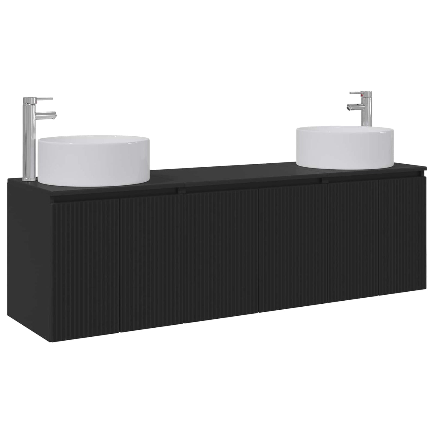 Baderomsskapsett 3 stk. Svart 49,5 x 44,5 x 65,5 cm