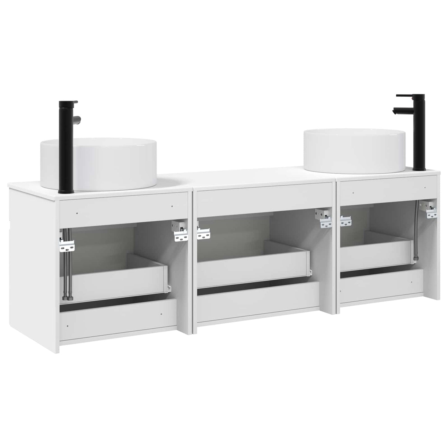 Baderomsskapsett 3 stk. Hvit 49 x 44,5 x 65,5 cm Konstruert tre