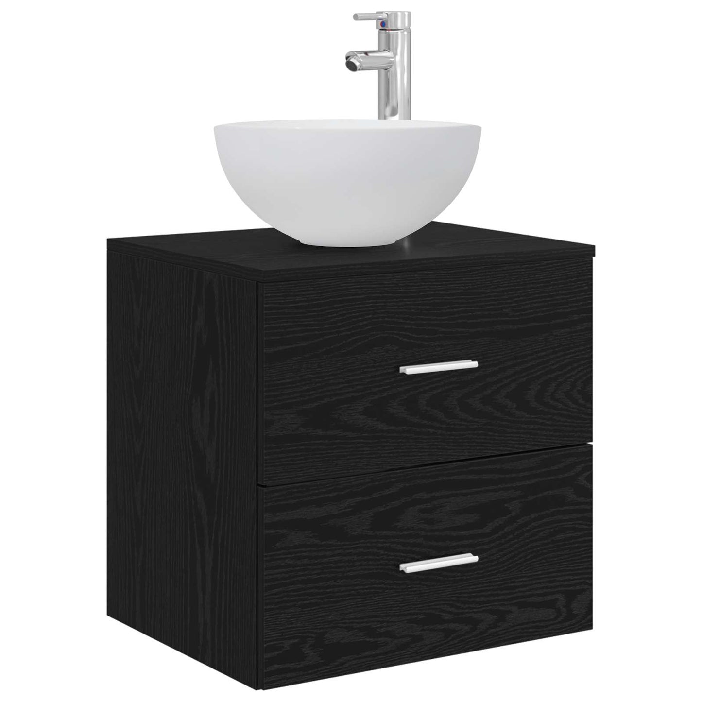 Baderomsskapsett 3 stk. Svart eik 49,5 x 41 x 64,5 cm