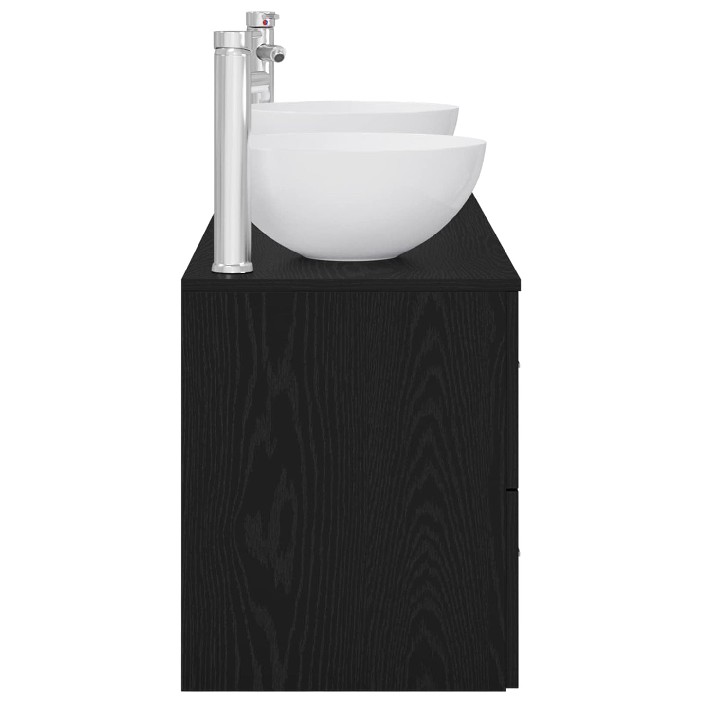 Baderomsskapsett 3 stk. Svart eik 49,5 x 41 x 64,5 cm