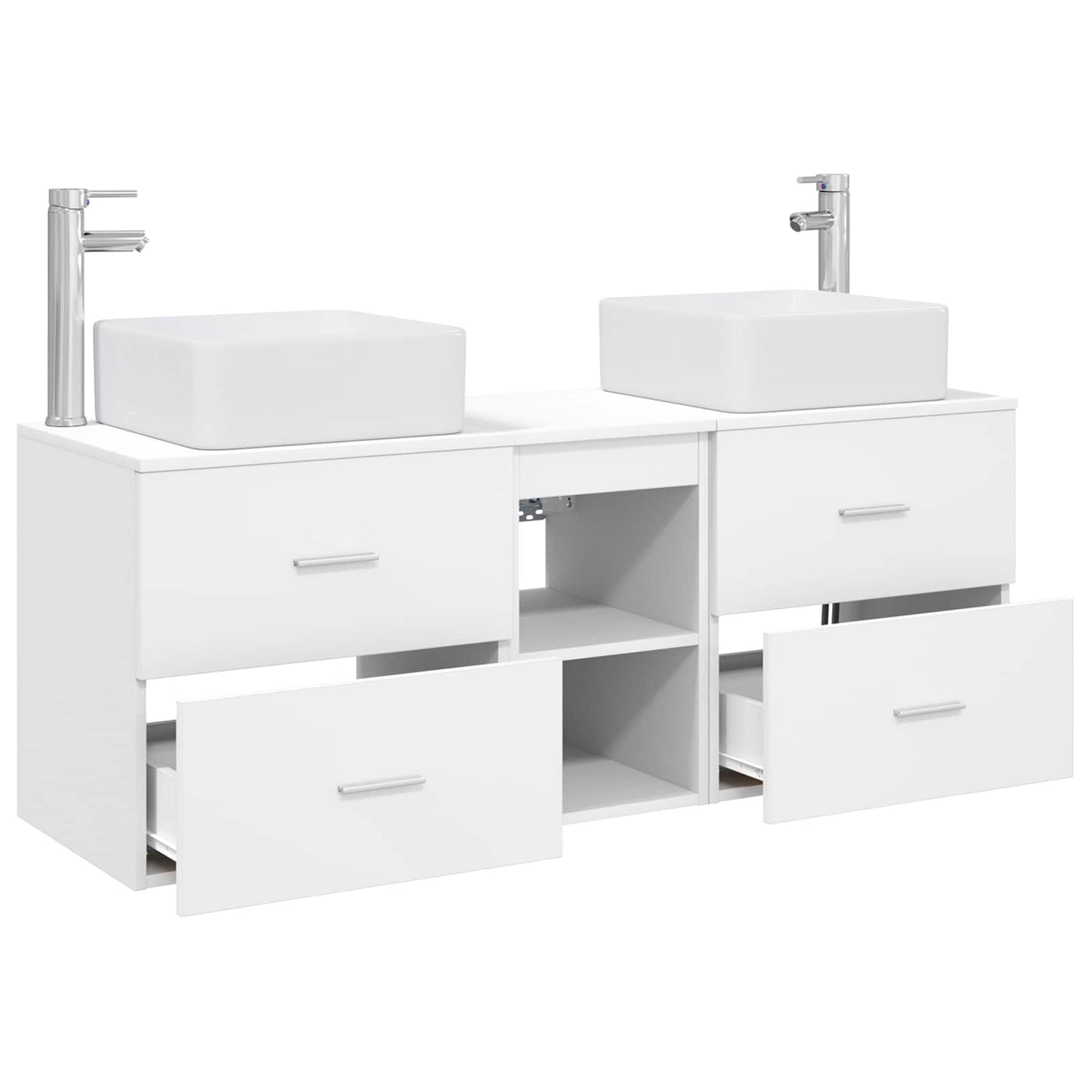Baderomsskapsett 3 stk. Hvit 49,5 x 41 x 63 cm Konstruert tre