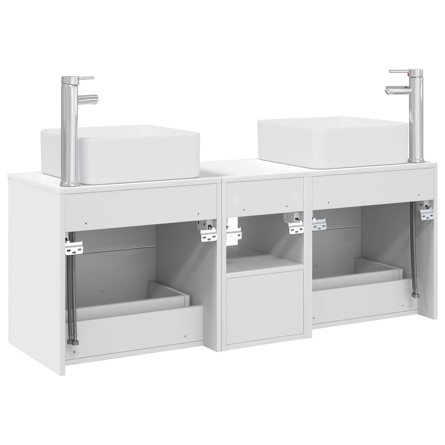 Baderomsskapsett 3 stk. Hvit 49,5 x 41 x 63 cm Konstruert tre