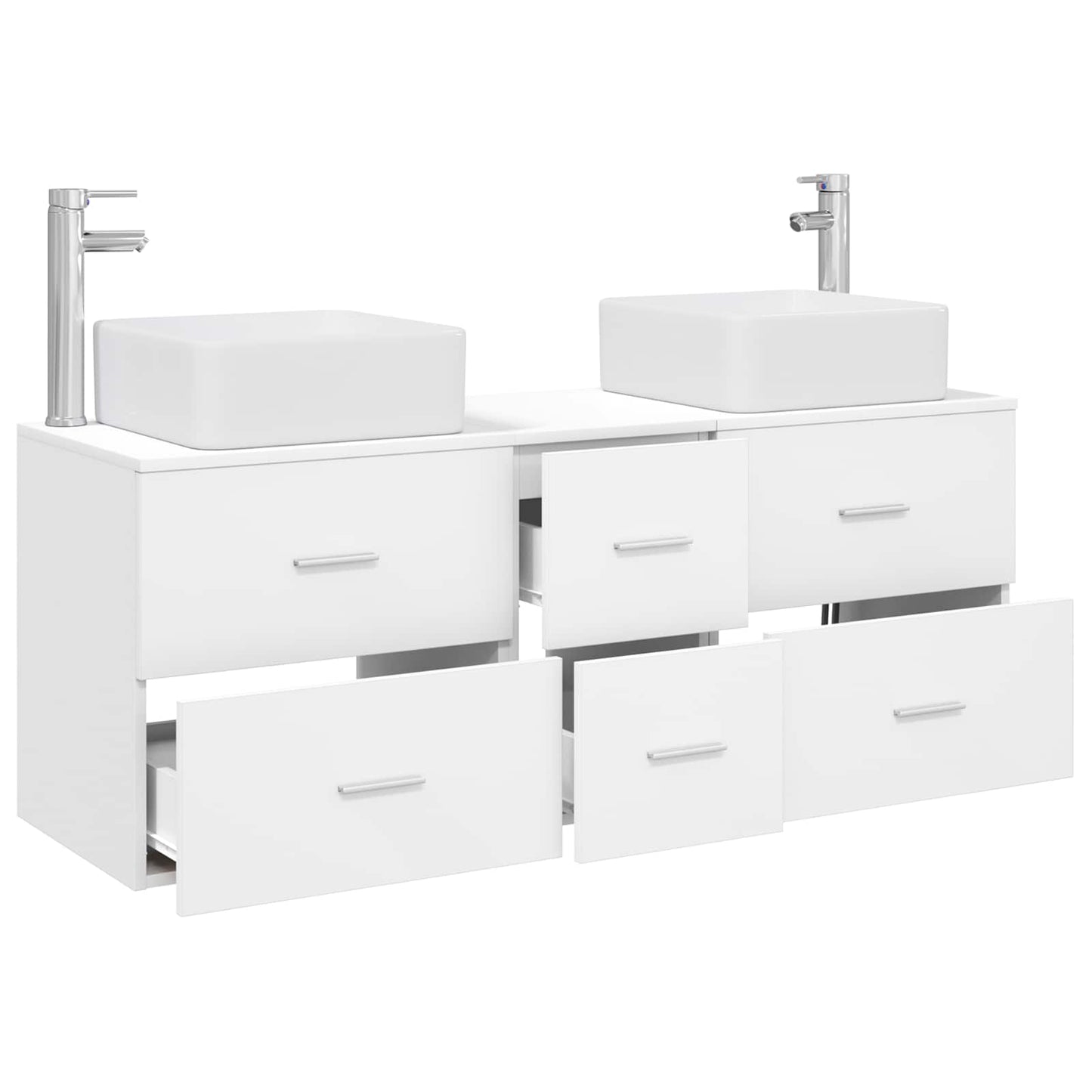 Baderomsskapsett 3 stk. Hvit 49,5 x 41 x 63 cm Konstruert tre