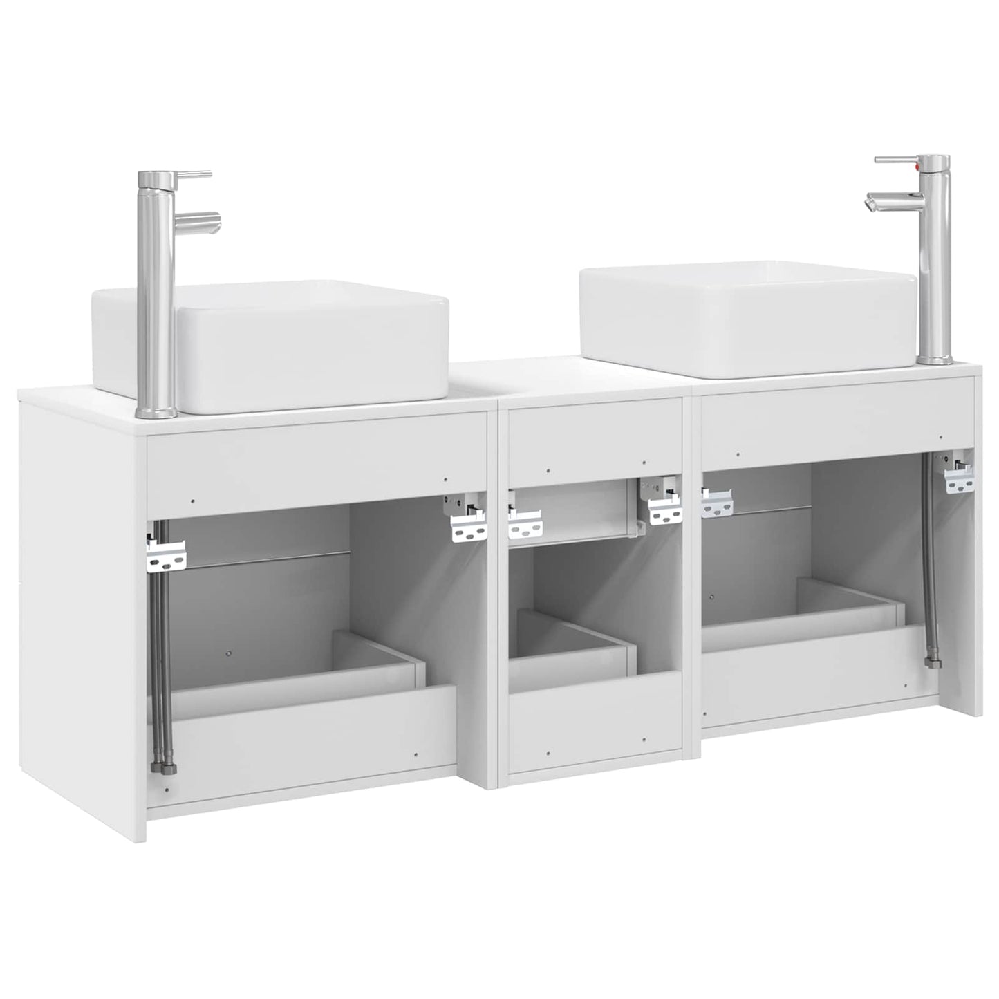 Baderomsskapsett 3 stk. Hvit 49,5 x 41 x 63 cm Konstruert tre
