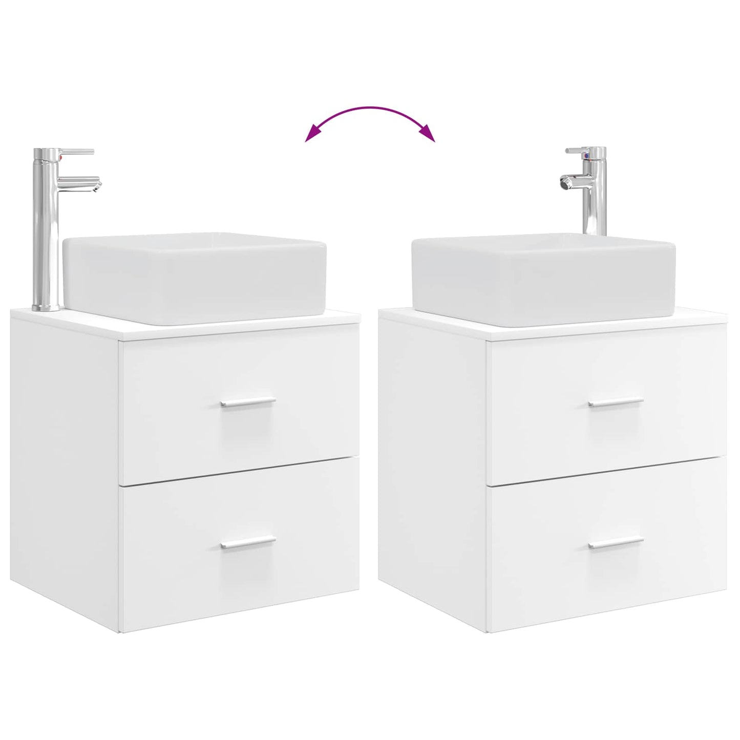 Baderomsskapsett 3 stk. Hvit 49,5 x 41 x 63 cm Konstruert tre