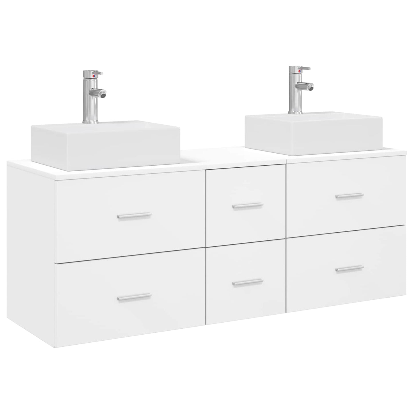 Baderomsskapsett 3 stk. Hvit 49,5 x 41 x 62,5 cm Konstruert tre