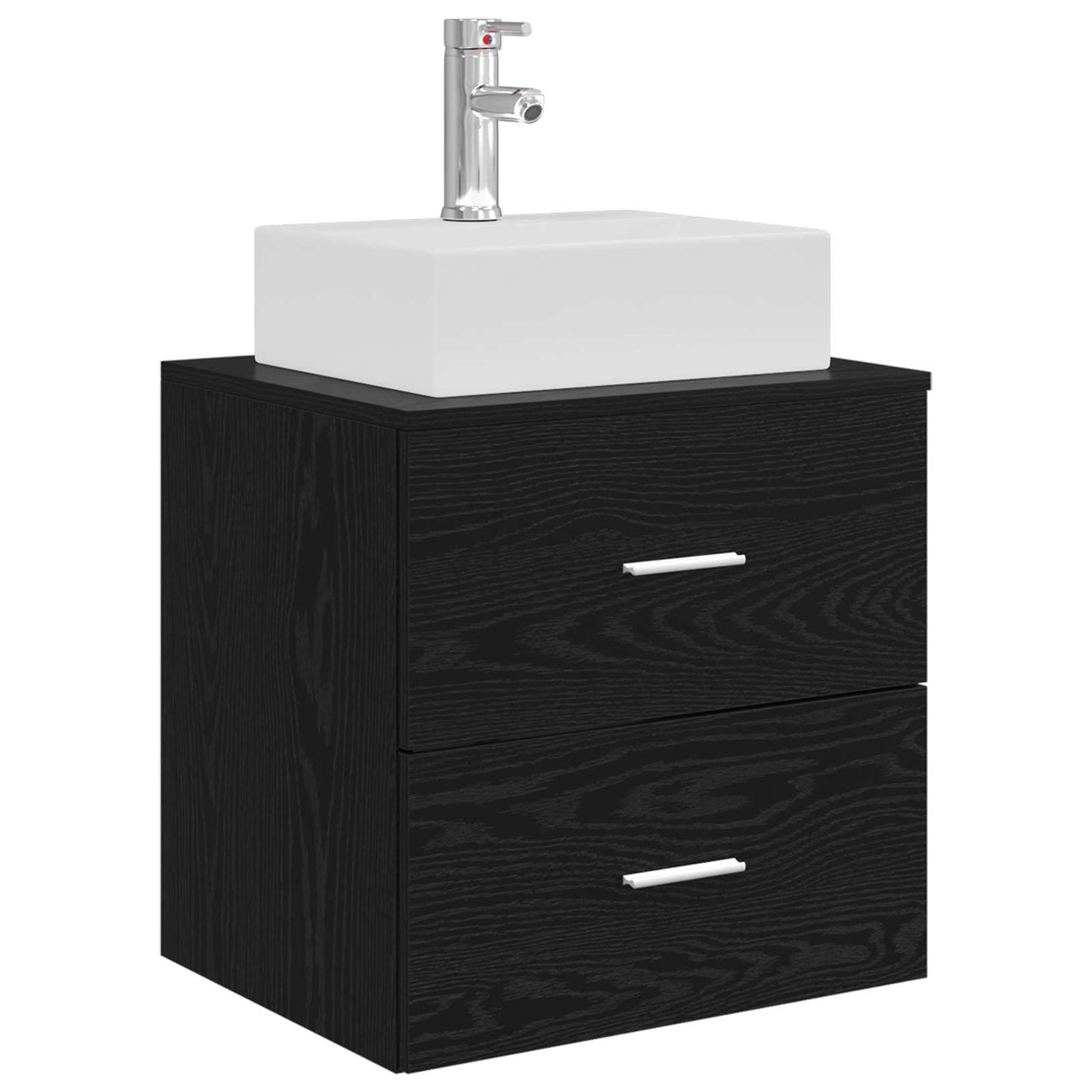 Baderomsskapsett 3 stk. Svart 49,5 x 41 x 62,5 cm