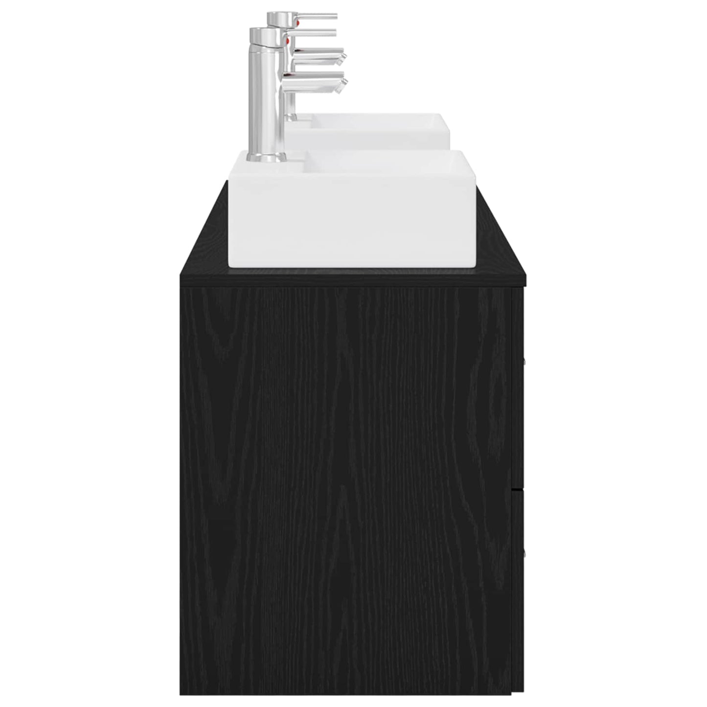 Baderomsskapsett 3 stk. Svart 49,5 x 41 x 62,5 cm
