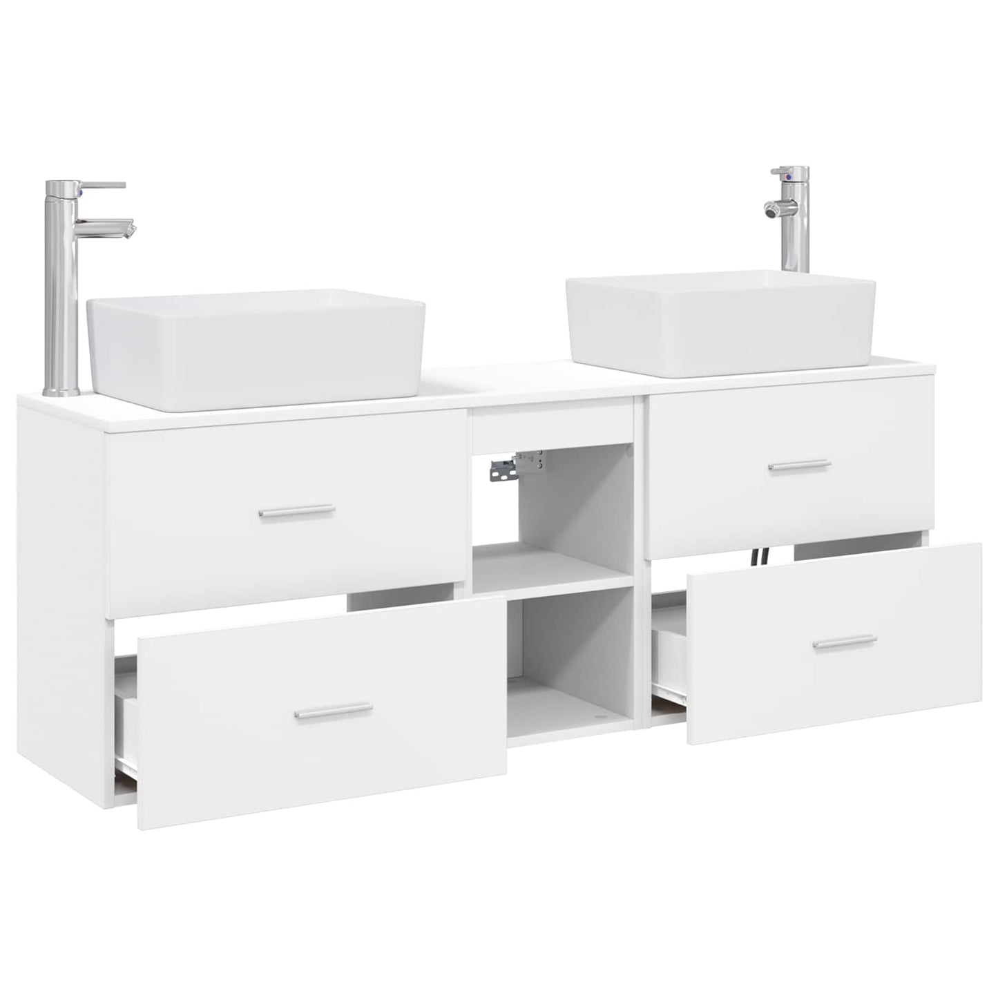 Baderomsskapsett 3 stk. Hvit 53 x 34,5 x 63 cm Konstruert tre