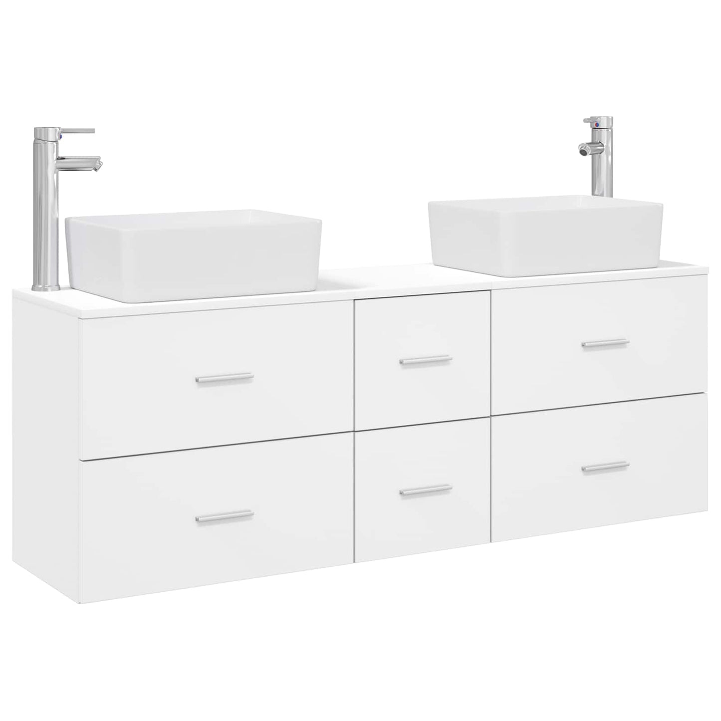 Baderomsskapsett 3 stk. Hvit 53 x 34,5 x 63 cm Konstruert tre