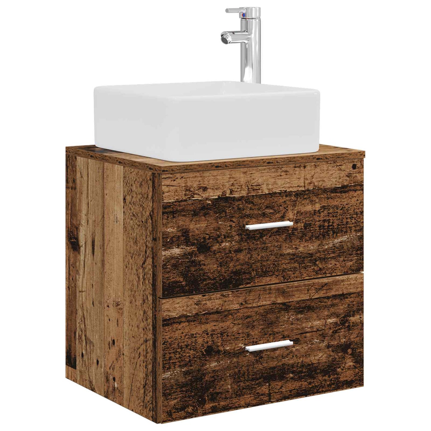 Baderomsskapsett 3 stk. Gammelt tre 53 x 34,5 x 63 cm