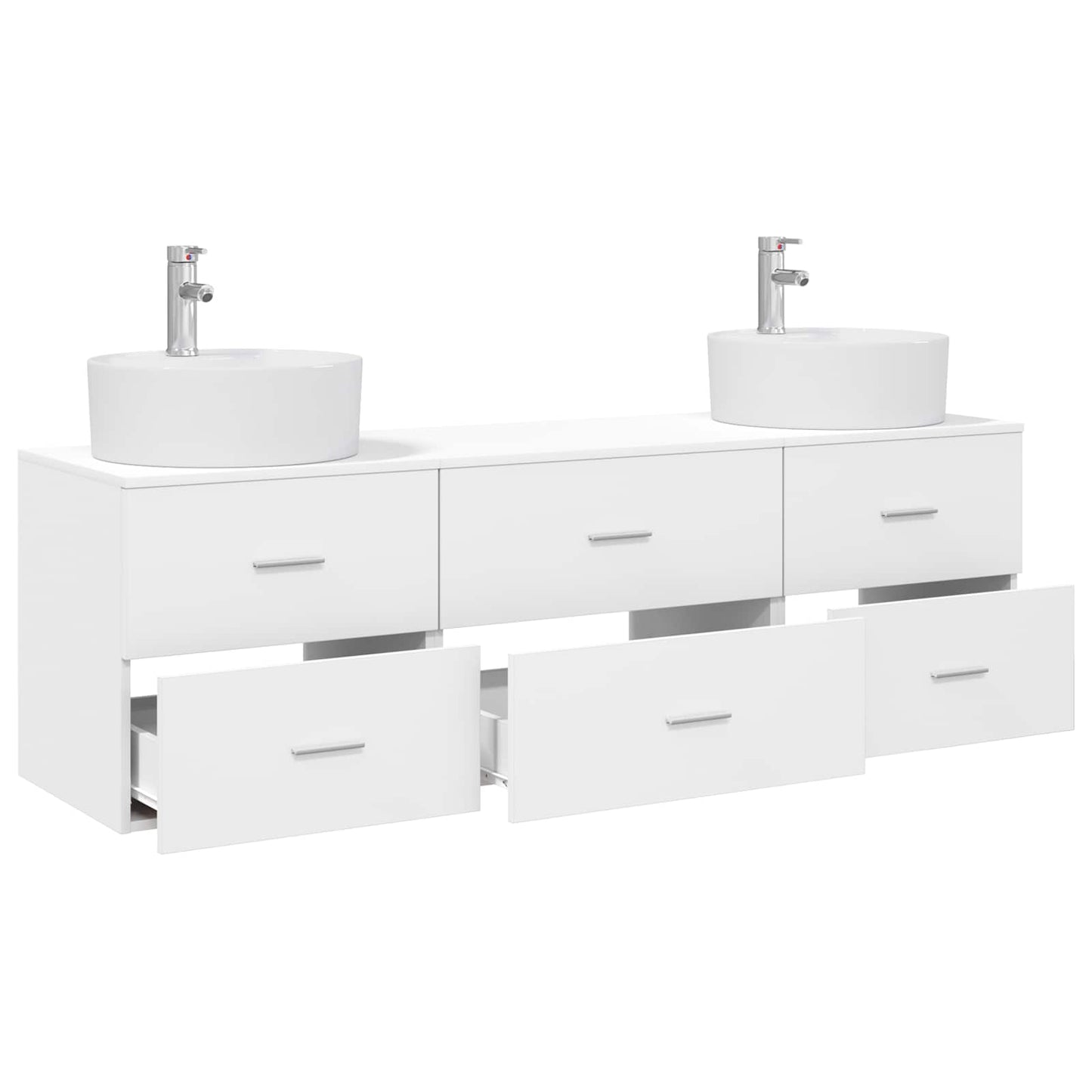Baderomsskapsett 3 stk. Hvit 62,5 x 44,5 x 50 cm Konstruert tre