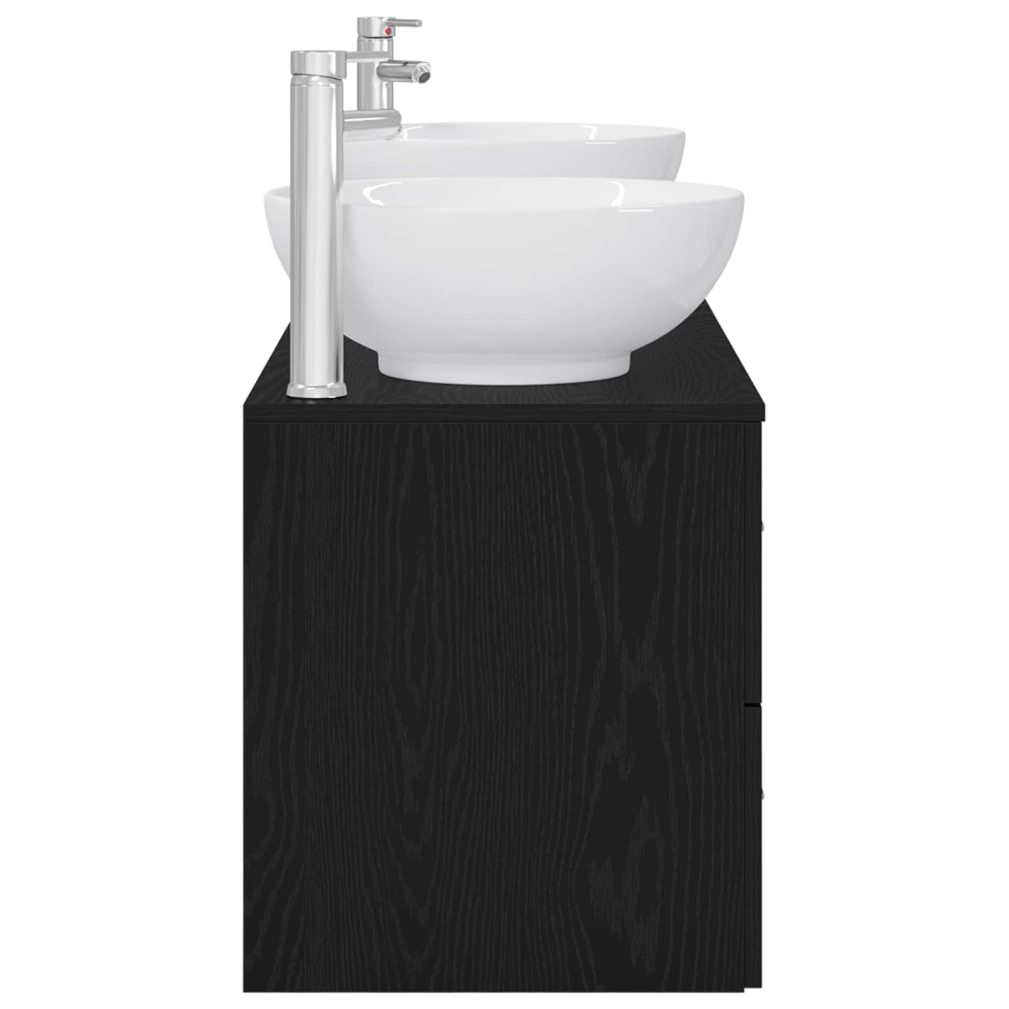 Baderomsinnredningssett 3 stk. Svart 49,5 x 44,5 x 65 cm