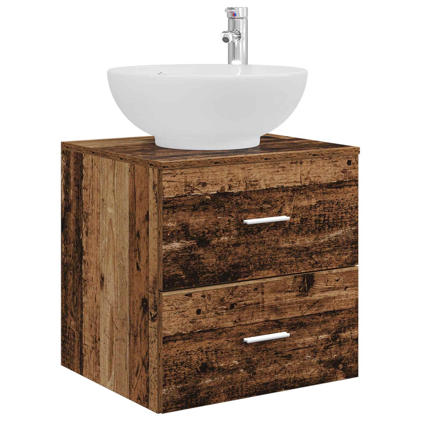Baderomsinnredningssett 3 stk. Gammelt tre 49,5 x 44,5 x 65 cm