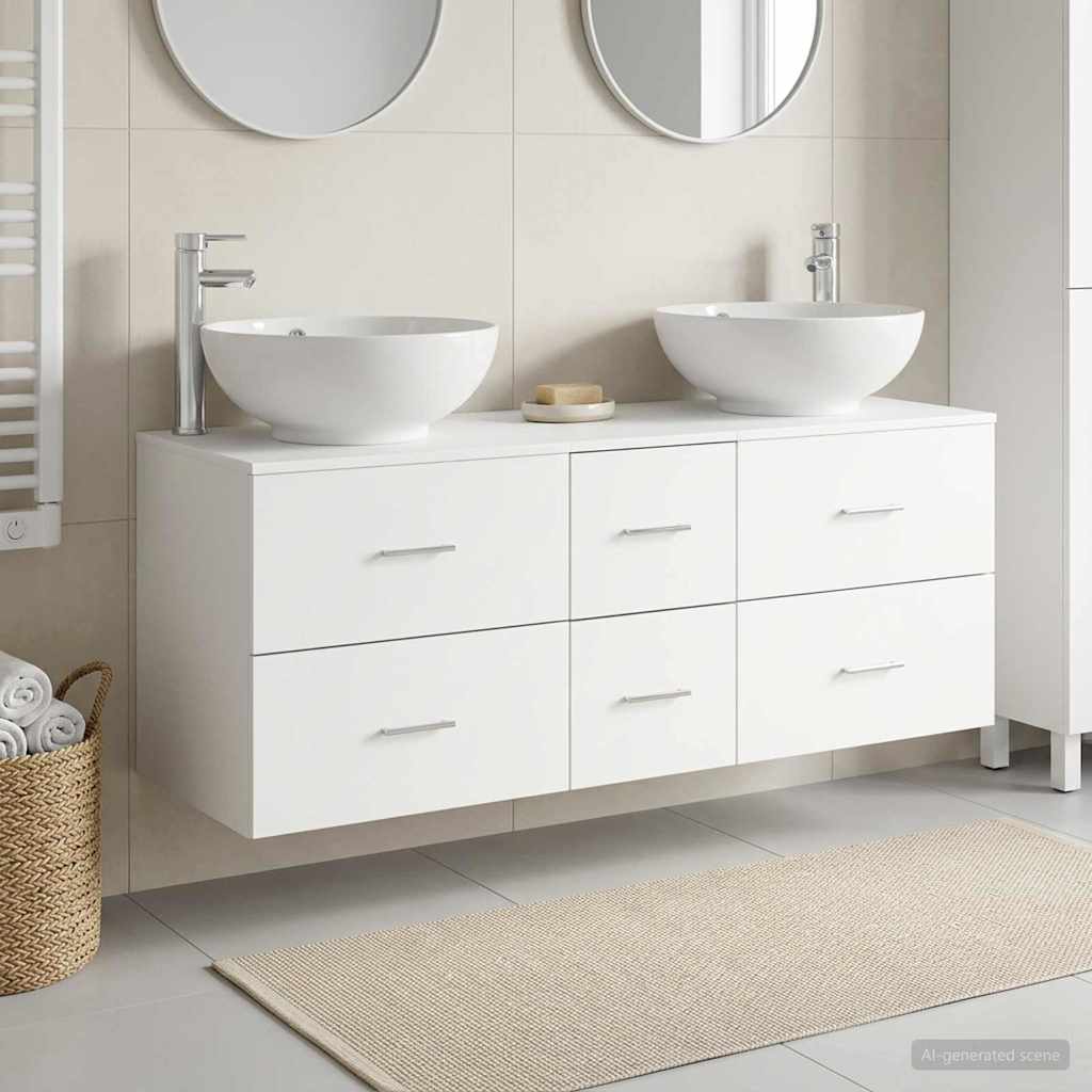 Baderomsinnredningssett 3 stk. Hvit 49,5 x 44,5 x 65 cm