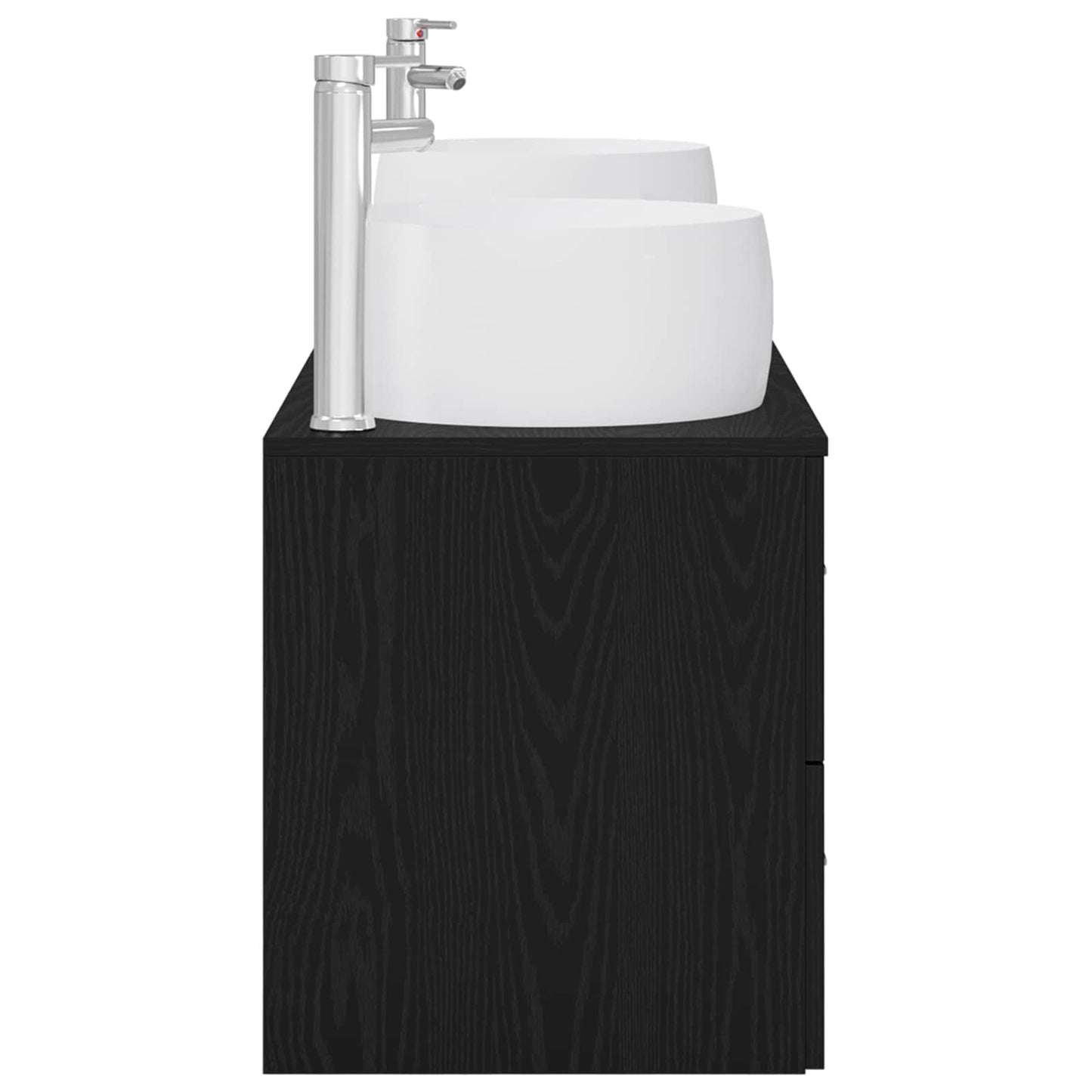 Baderomsinnredningssett 3 stk. Svart 49,5 x 44,5 x 66 cm