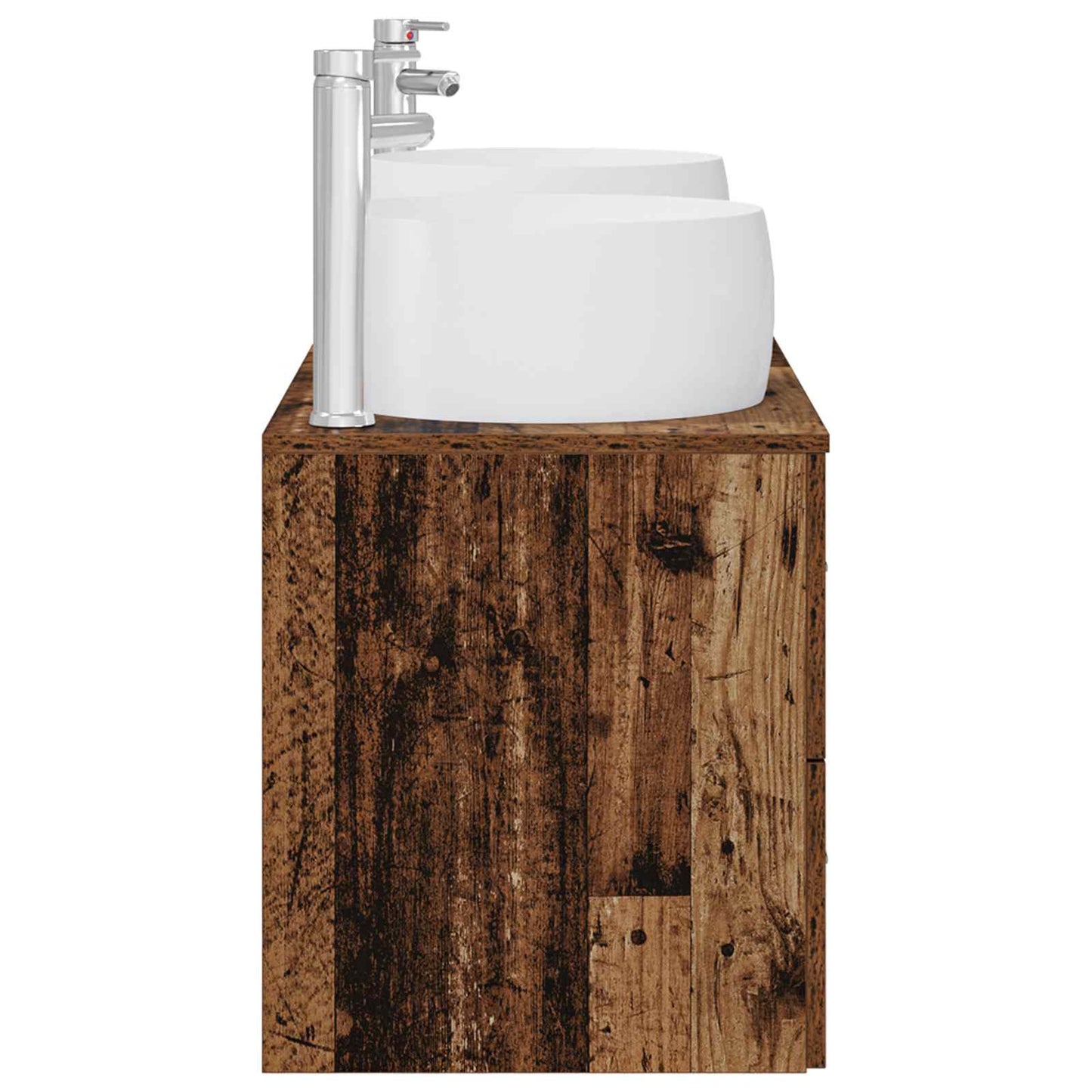 Baderomsinnredningssett 3 stk. Gammelt tre 49,5 x 44,5 x 66 cm