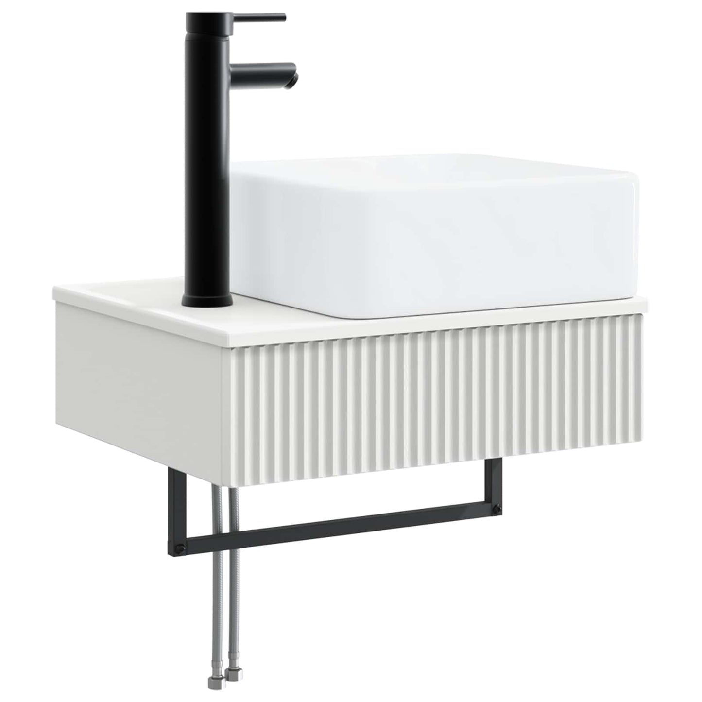 Baderomsinnredningssett 5 stk. Hvit 33 x 34,5 x 160 cm
