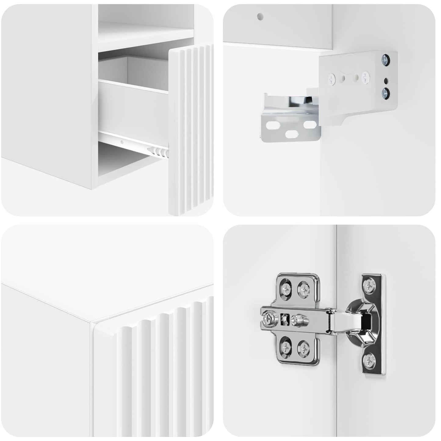 Baderomsinnredningssett 5 stk. Høgglans hvit 33 x 34,5 x 160 cm