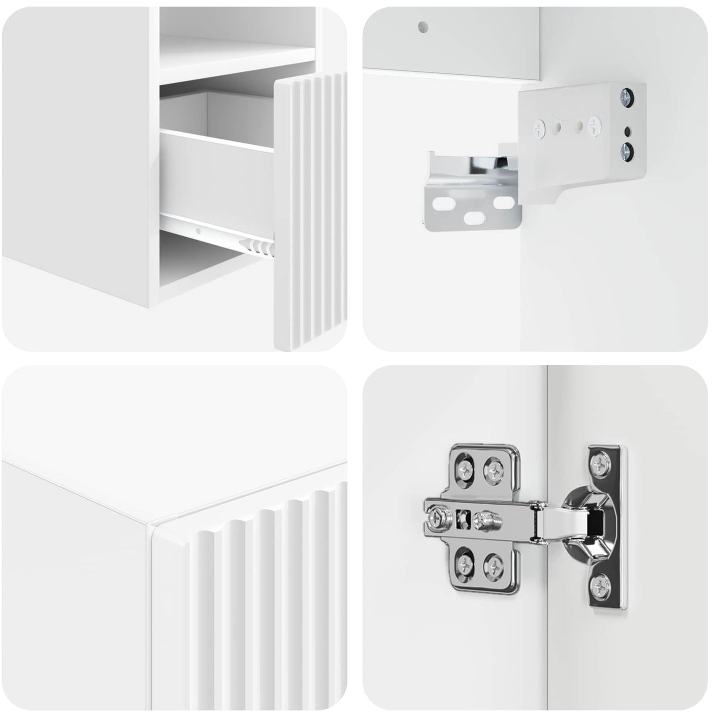 Baderomsinnredningssett 3 stk. Hvit 33 x 34,5 x 160 cm