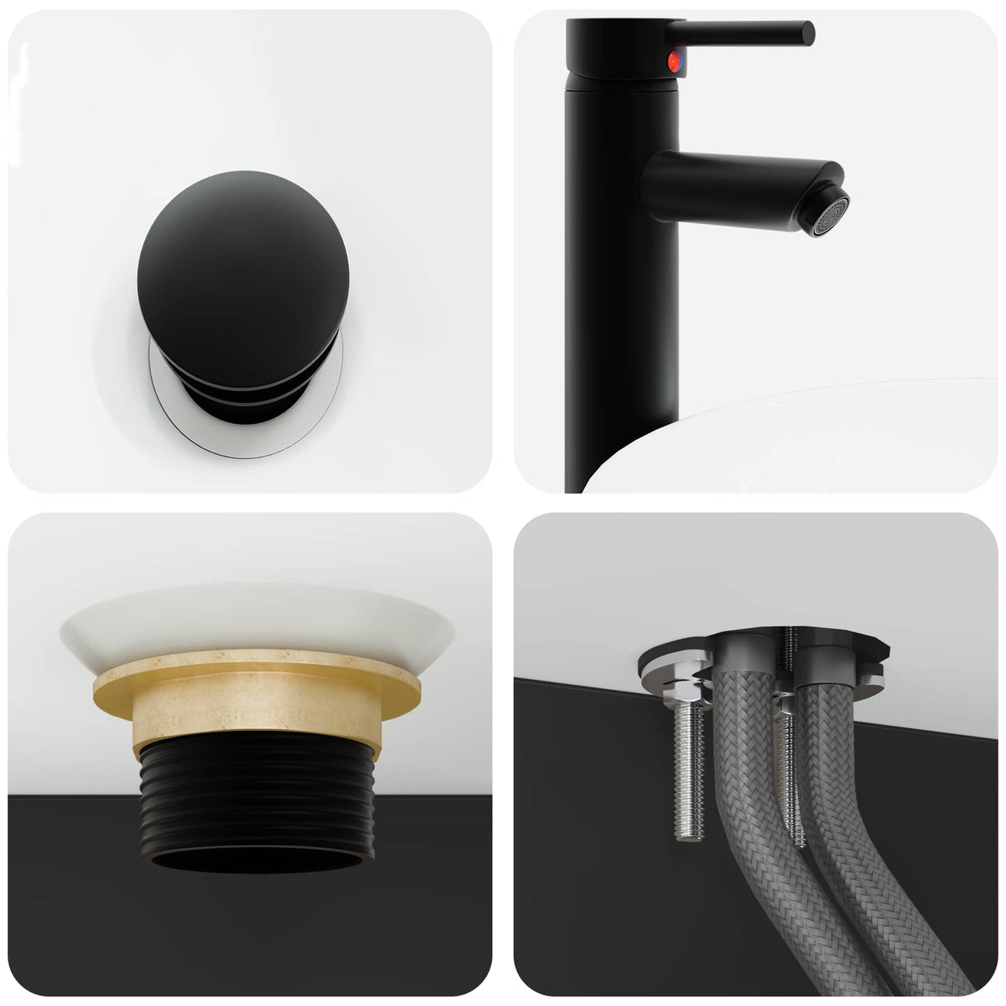 Baderomsinnredningssett 2 stk. Svart 33 x 34,5 x 100 cm