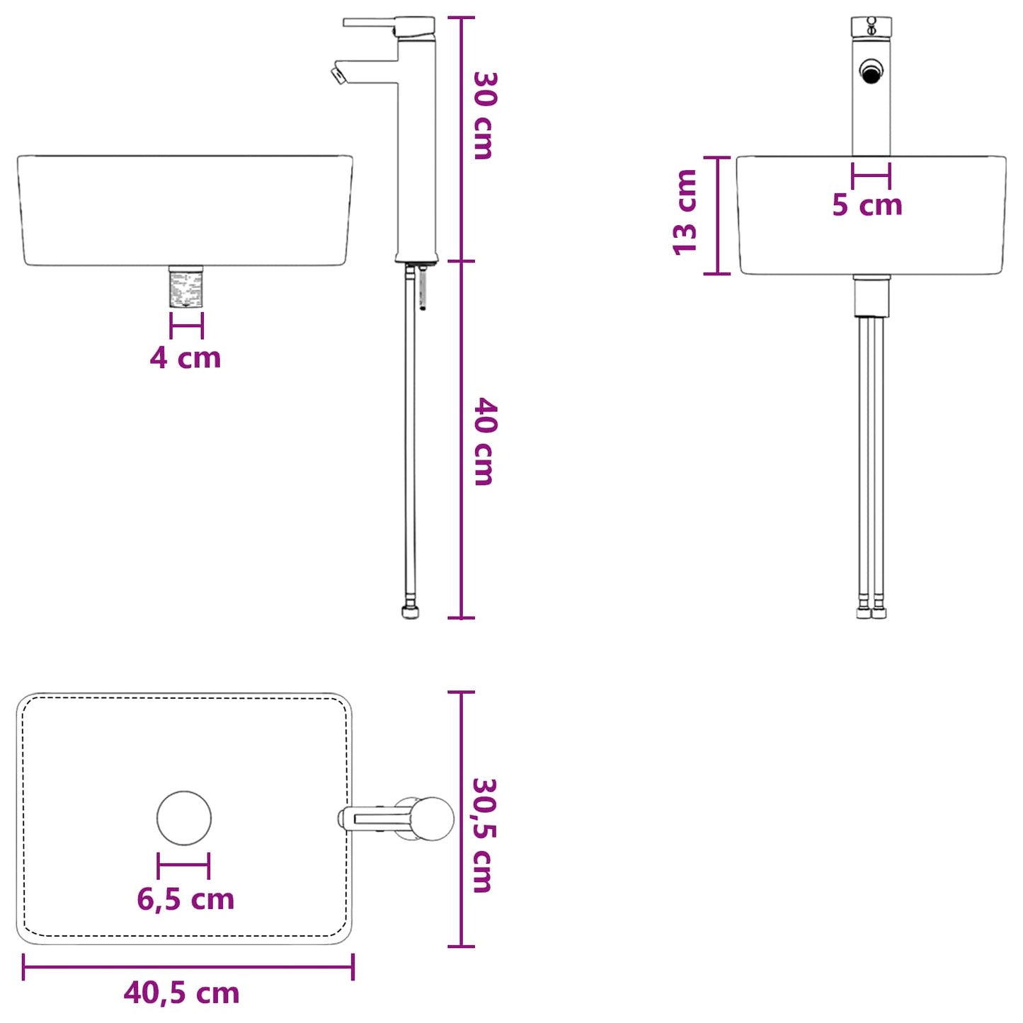 Baderomsinnredningssett 2 stk. Svart 33 x 34,5 x 100 cm