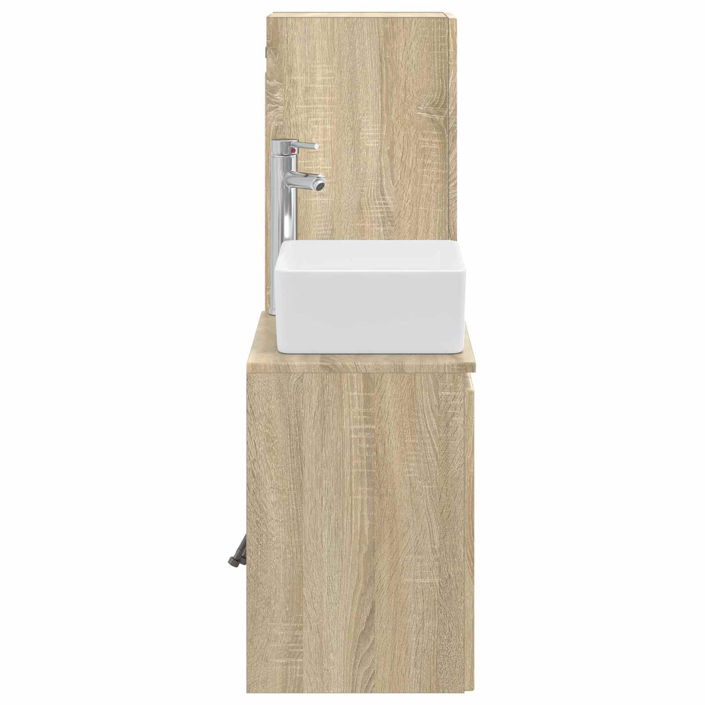 Baderomsinnredningssett 2 stk. Sonoma eik 33 x 34,5 x 100 cm